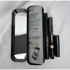 Nudestix Eyebrow Stylus Pencil & Gel - Brown Black With Pearl Pink Hi Lite Set